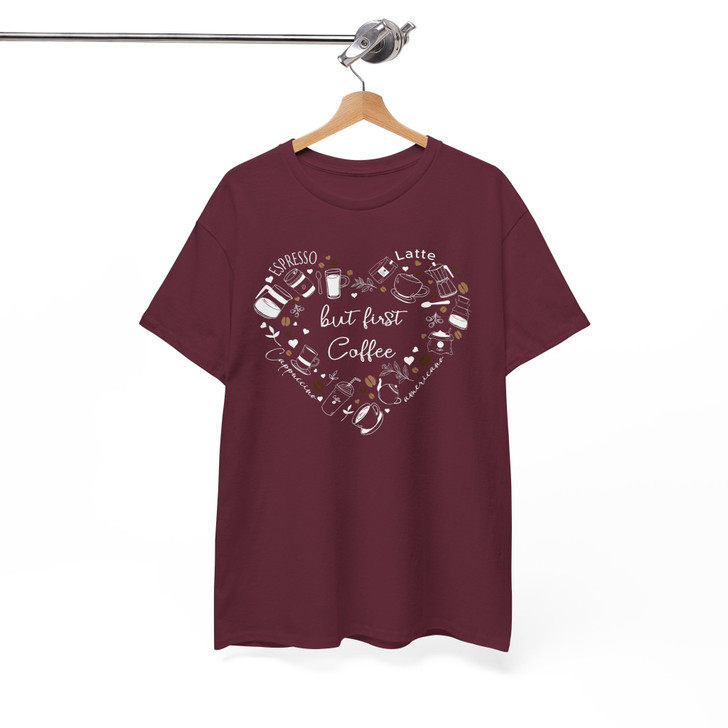 But First Coffee Cute Coffee Lover Shirt Adult T Shirt S-5XL