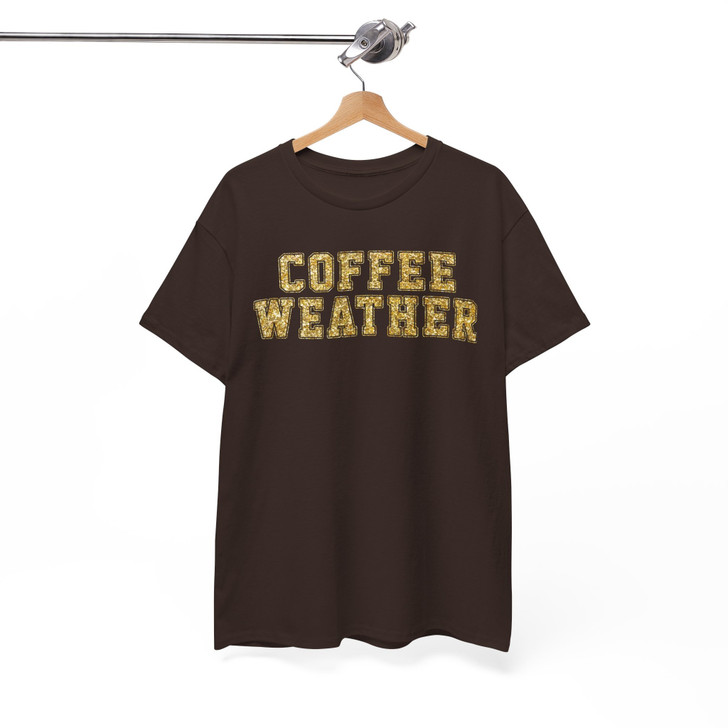 Retro Coffee Weather Glitter Design Shirt Adult T Shirt S-5XL
