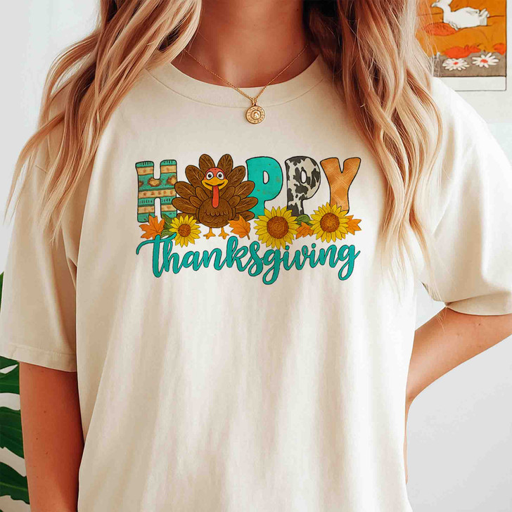 Happy Thanksgiving Cute Turkey Fall Shirt Adult T Shirt S-5XL