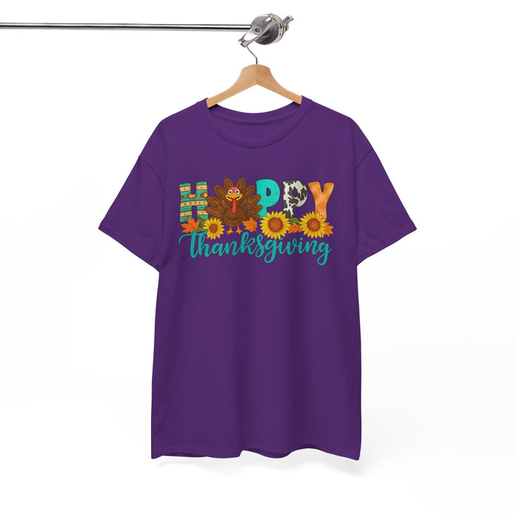 Happy Thanksgiving Cute Turkey Fall Shirt Adult T Shirt S-5XL