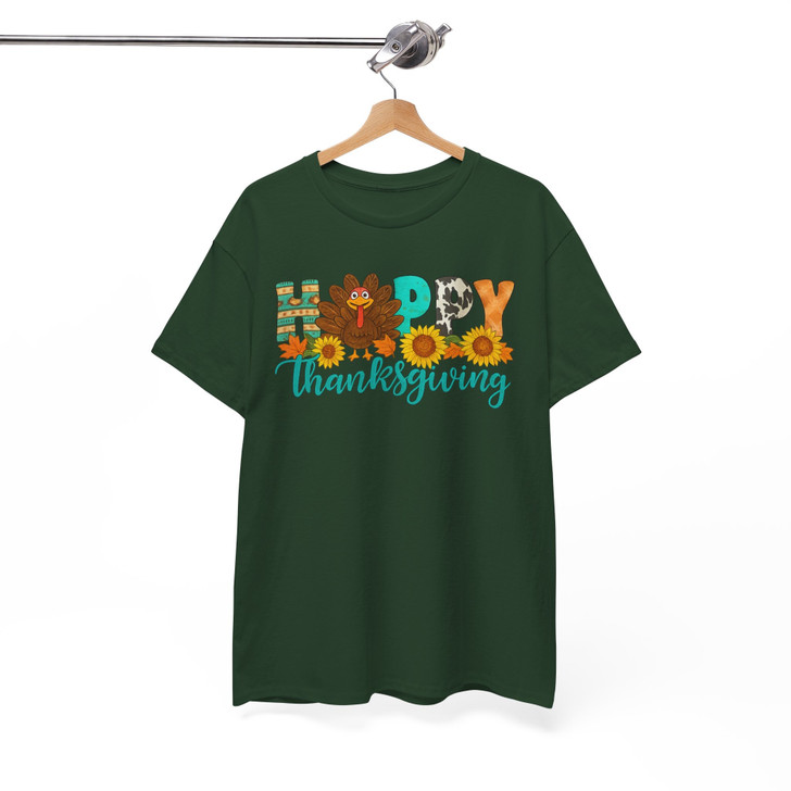 Happy Thanksgiving Cute Turkey Fall Shirt Adult T Shirt S-5XL