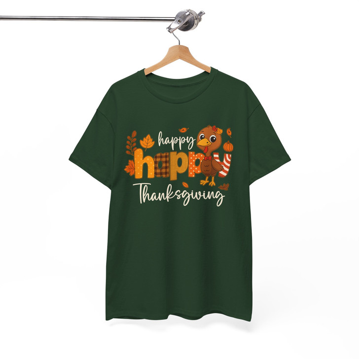 Happy Happy Thanksgiving Cute Turkey Shirt Adult T Shirt S-5XL