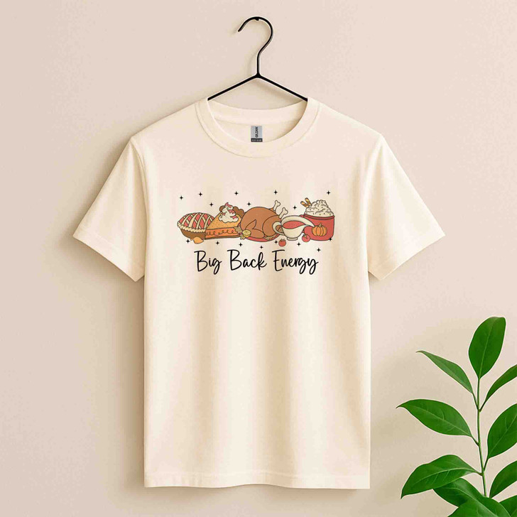 Big Back Energy Thanksgiving Retro Turkey Shirt Adult T Shirt S-5XL