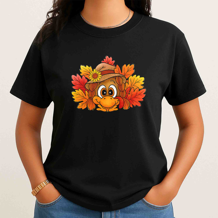 Cute Turkey Thanksgiving Funny Fall Shirt Adult T Shirt S-5XL