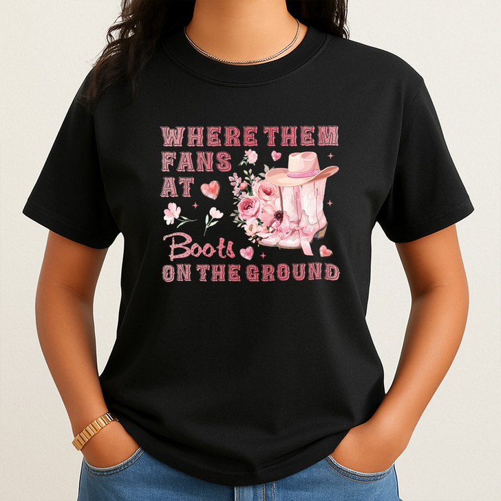 Where Them Fans At Cowgirl Rodeo Shirt Adult T Shirt S-5XL