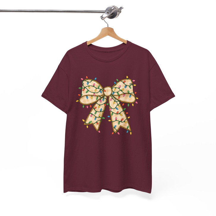 Coquette Christmas Bow Checkered Shirt Adult T Shirt S-5XL