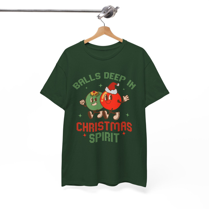 Balls Deep In Christmas Spirit Funny Shirt Adult T Shirt S-5XL