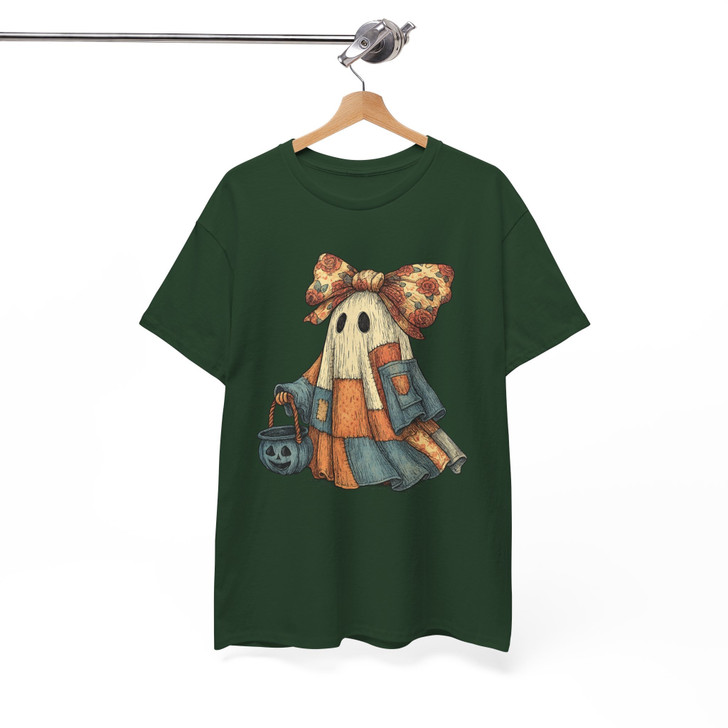 Retro Halloween Blue Denim Ghost Shirt Adult T Shirt S-5XL