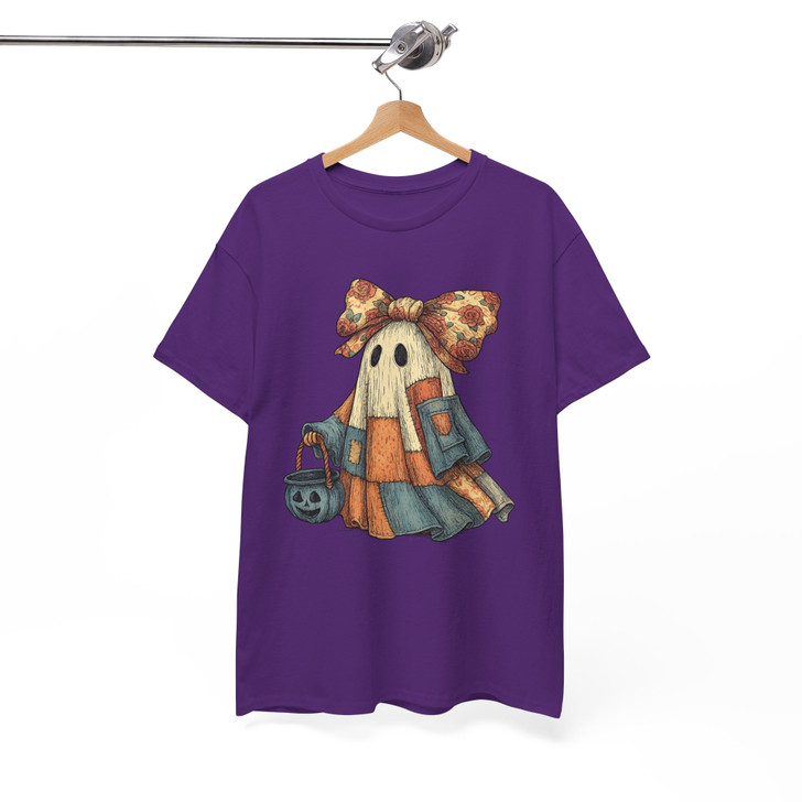 Retro Halloween Blue Denim Ghost Shirt Adult T Shirt S-5XL