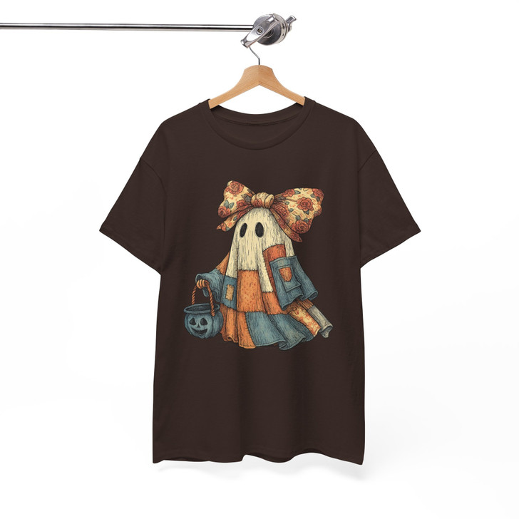 Retro Halloween Blue Denim Ghost Shirt Adult T Shirt S-5XL