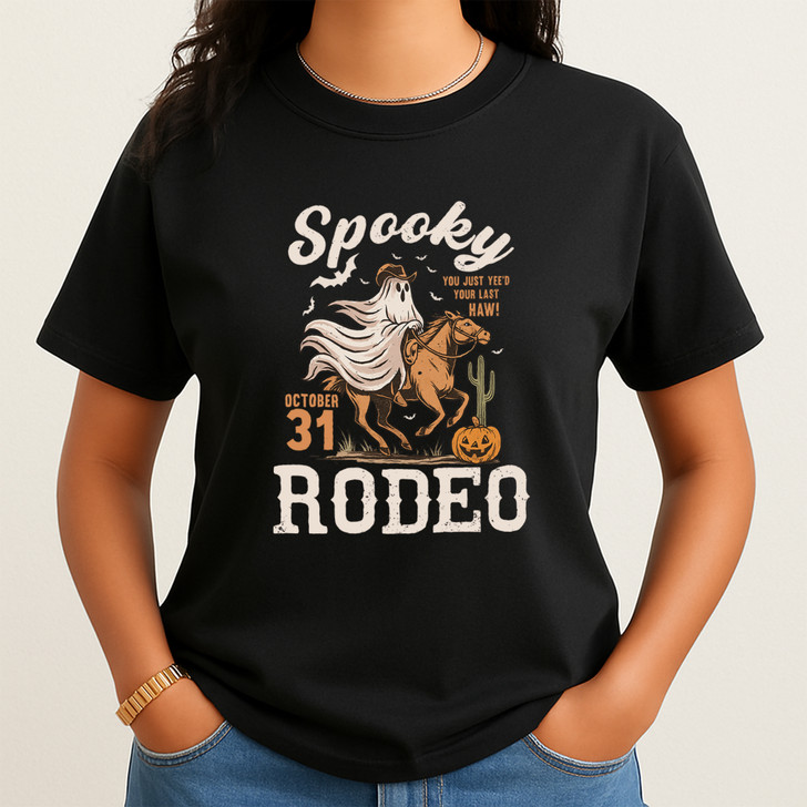 Western Halloween Skeleton Cowgirl Shirt Adult T Shirt S-5XL