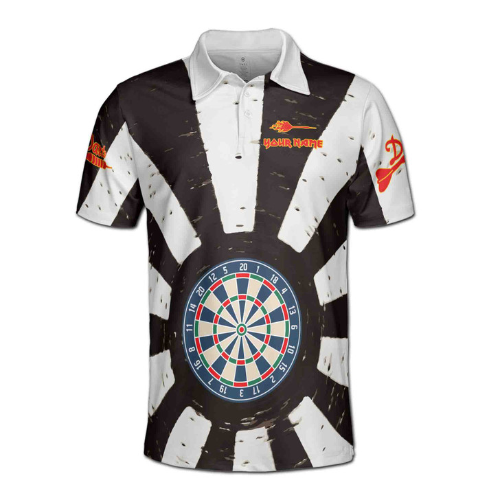 Custom Team Name Darts Skull Black Red 3D Men's Polo Shirt S-5XL