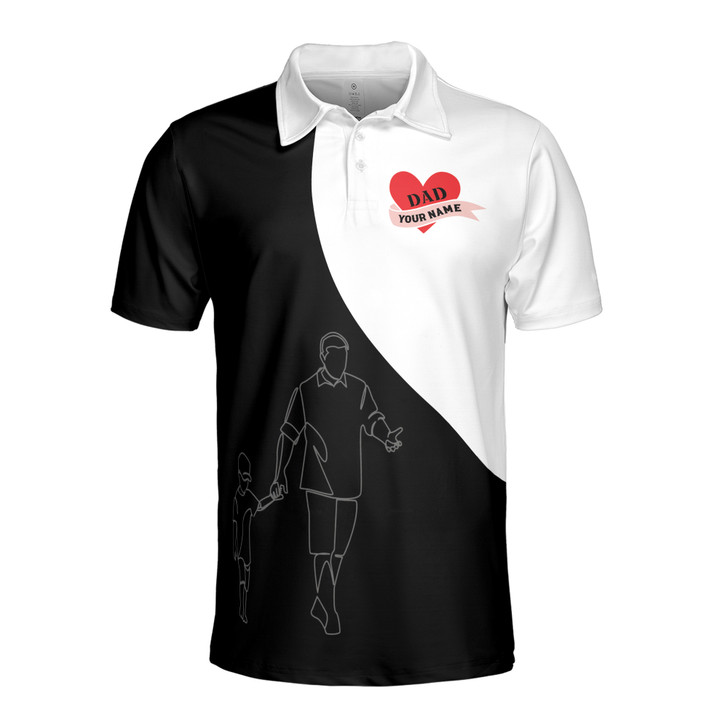 Custom Name Dad Thanks Humor Quote White 3D Men's Polo Shirt S-5XL