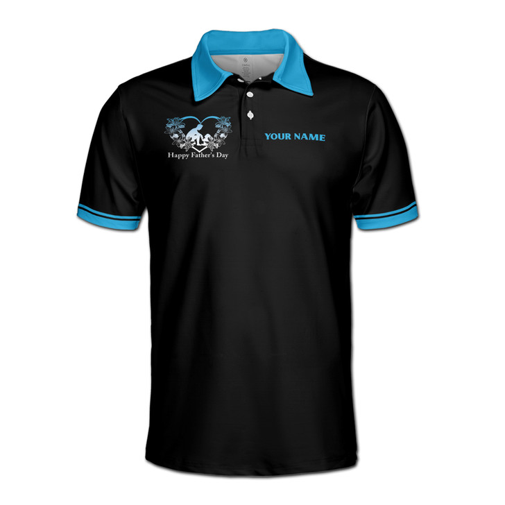 Custom Name Dad Quote First Hero Black 3D Men's Polo Shirt S-5XL