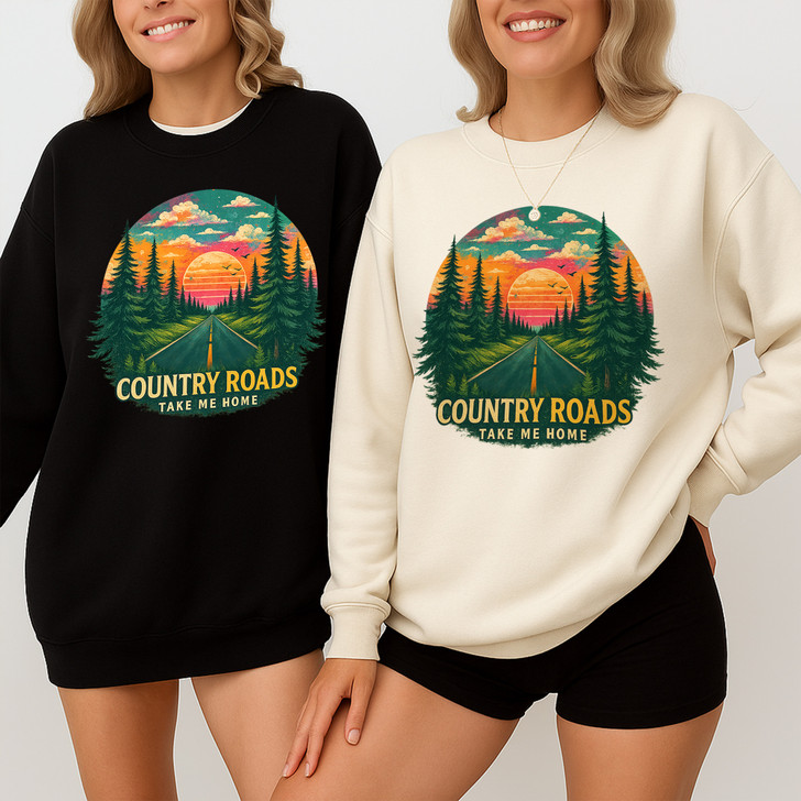 Retro Colorful Forest Landscape Sweatshirt Adult Sweatshirt S-5XL