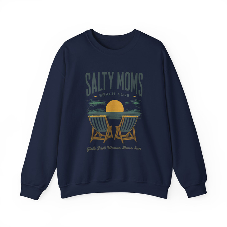 Chill Salty Moms Beach Club Sweatshirt Summer Gift Adult S-5XL