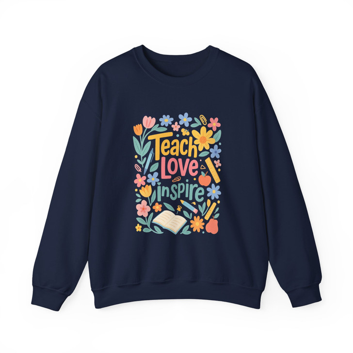 Boho Teacher Love Inspire Sweatshirt Retro Floral Adult S-5XL