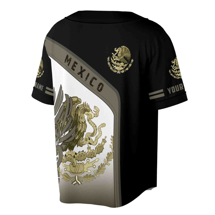 Custom Name Mexico Flag Coat of Arms Of Mexico Baseball Jersey S-5XL