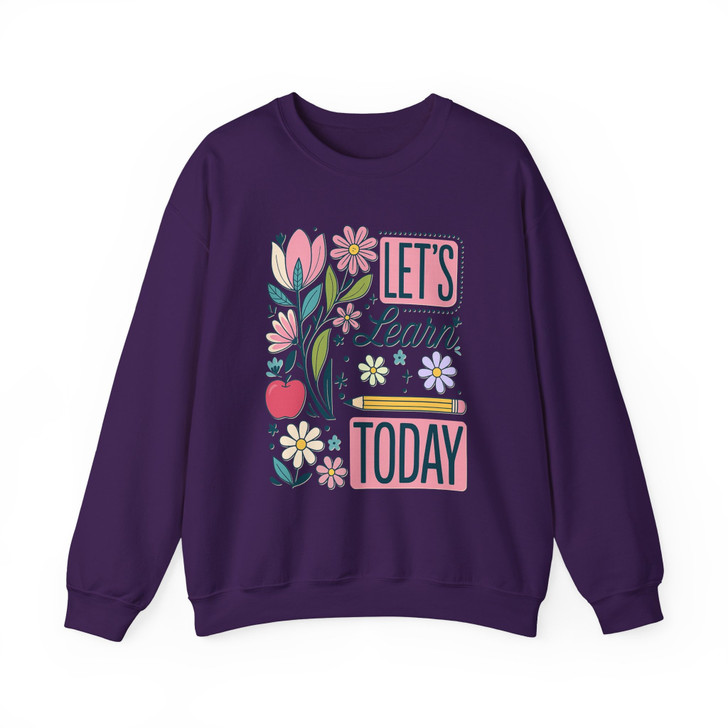 Boho Floral Teacher Lets Learn Sweatshirt Adult S-5XL