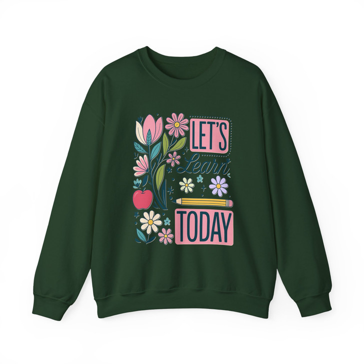 Boho Floral Teacher Lets Learn Sweatshirt Adult S-5XL