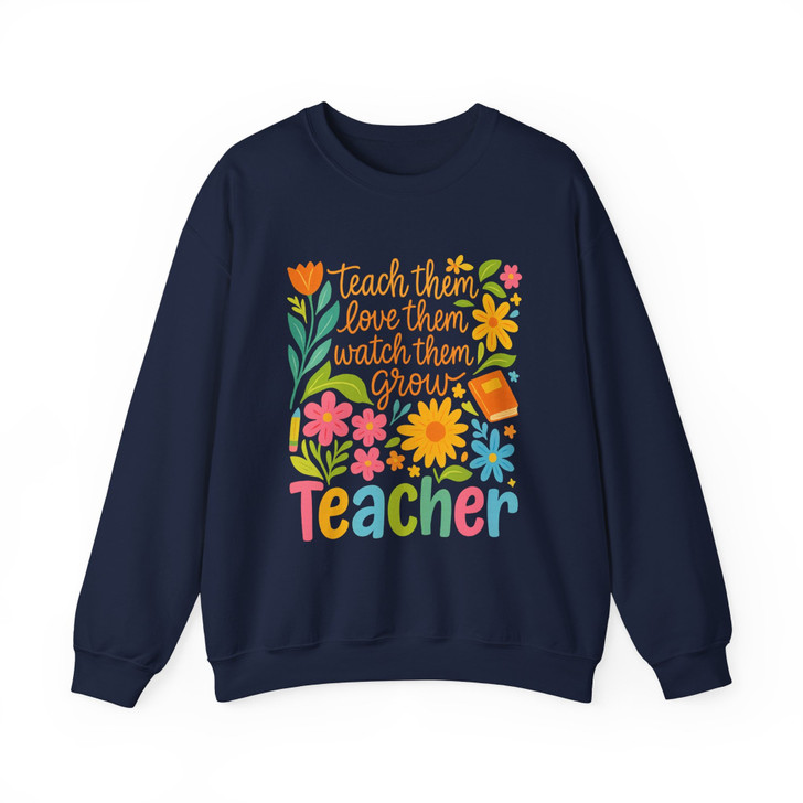 Retro Boho Floral Teacher Appreciation Sweatshirt Adult S-5XL