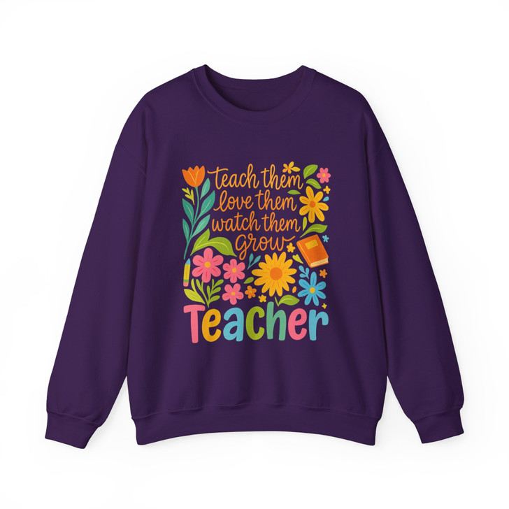 Retro Boho Floral Teacher Appreciation Sweatshirt Adult S-5XL