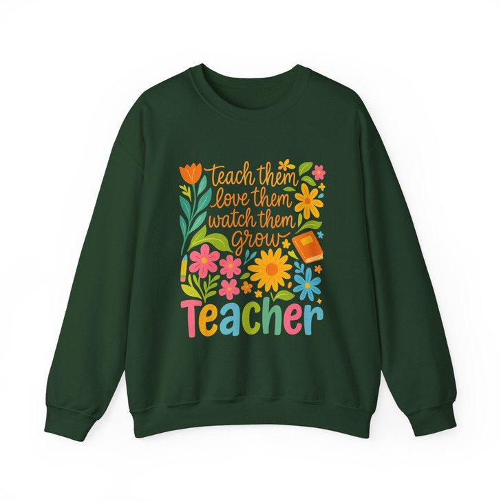 Retro Boho Floral Teacher Appreciation Sweatshirt Adult S-5XL