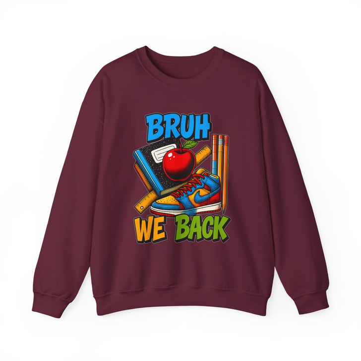 Bruh We Back Teacher Colorful Sweatshirt Adult S-5XL