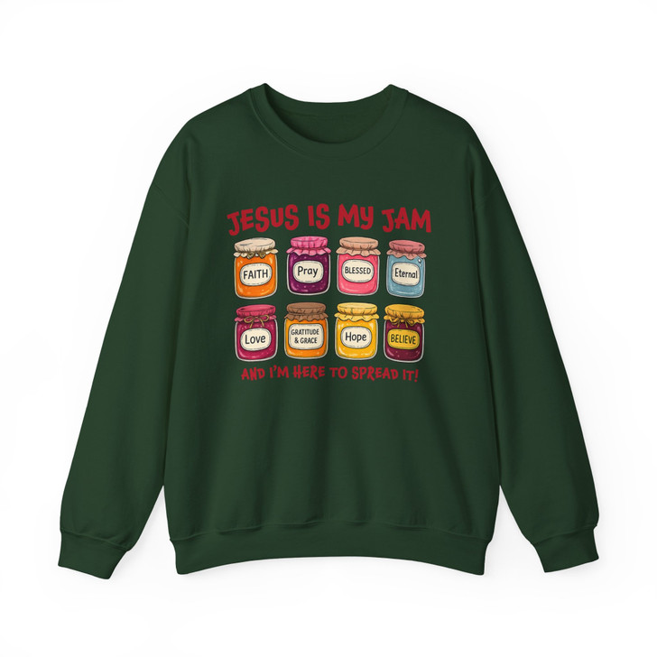Jesus Is My Jam Funny Christian Sweatshirt Adult S-5XL