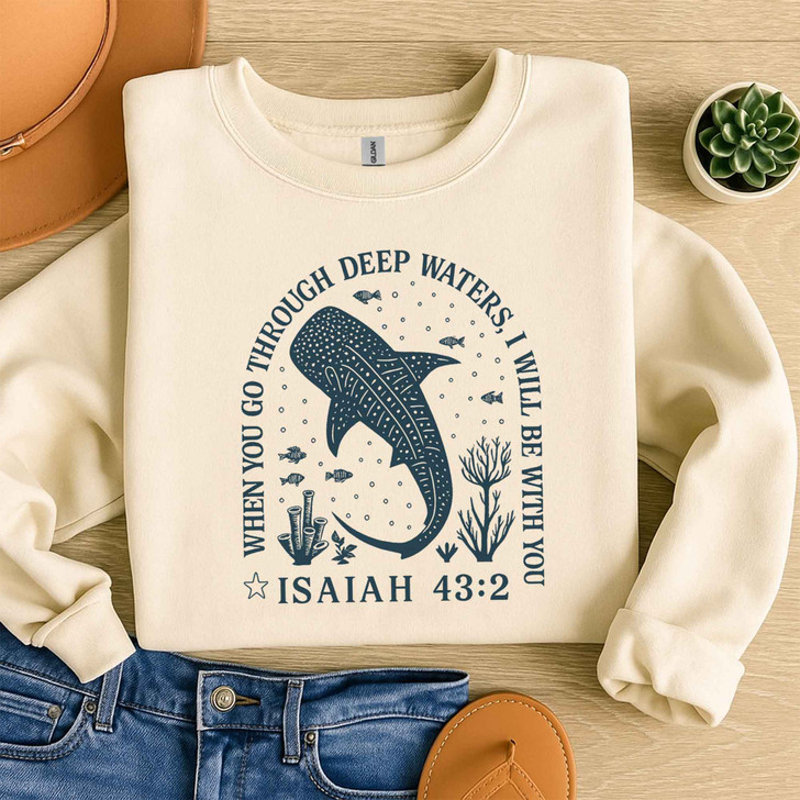 Whale Shark Christian Beach Faith Sweatshirt Adult S-5XL