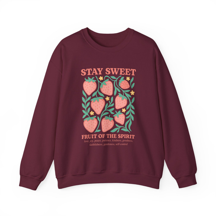 Boho Fruits Of The Spirit Retro Christian Sweatshirt Adult S-5XL