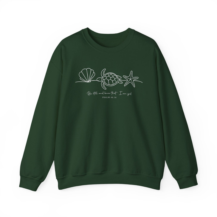 Be Still And Know Ocean Bible Verse Sweatshirt Adult S-5XL