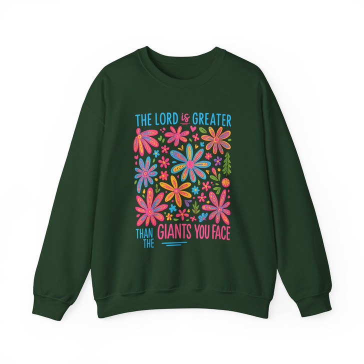 Faith Over Giants Boho Glitter Sweatshirt Adult S-5XL