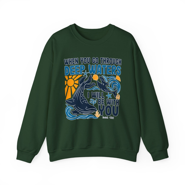 Isaiah 43 2 Ocean Christian Sweatshirt Adult S-5XL