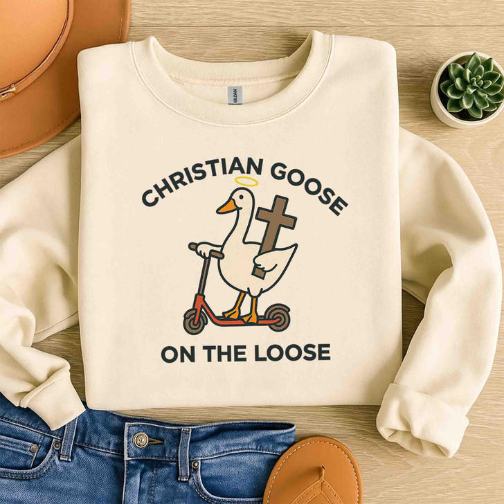 Christian Goose On The Loose Sweatshirt Adult S-5XL