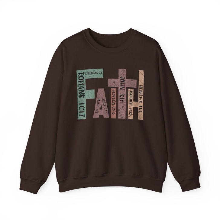 Retro Faith Christian Cross Sweatshirt Adult S-5XL