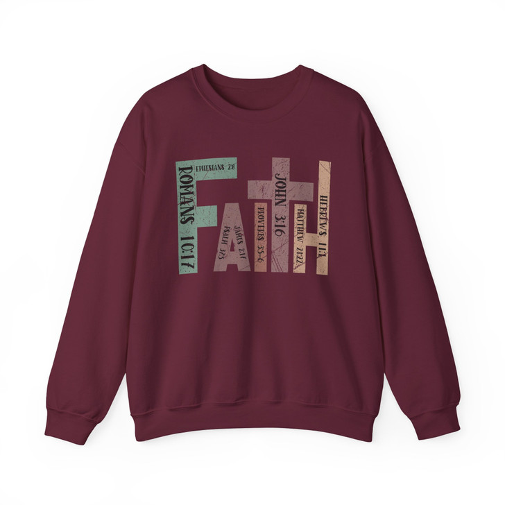 Retro Faith Christian Cross Sweatshirt Adult S-5XL