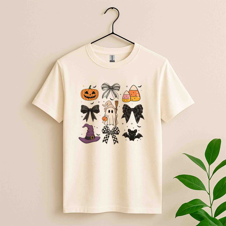 Cute Halloween Pumpkin Ghost Shirt Candy Corn Fall T-Shirt S-5XL