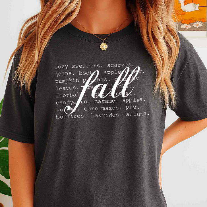 Cozy Fall Shirt Autumn Favorite Words Thanksgiving T-Shirt S-5XL