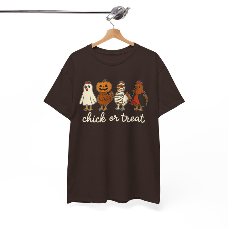 Chick Or Treat Halloween Shirt Funny Chicken Costume T-Shirt S-5XL