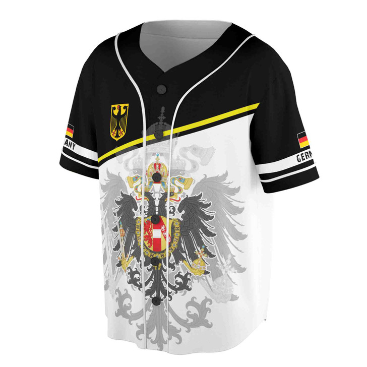 Custom Name Germany Flag Coat Of Arms Of Germany Patriotic Baseball Jersey S-5XL