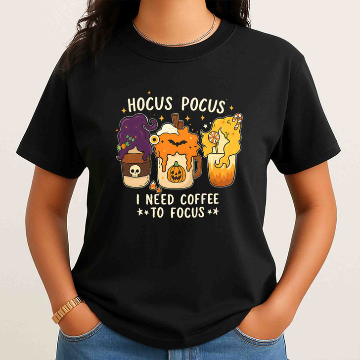 Hocus Pocus Coffee Shirt I Smell Children Halloween T-Shirt S-5XL