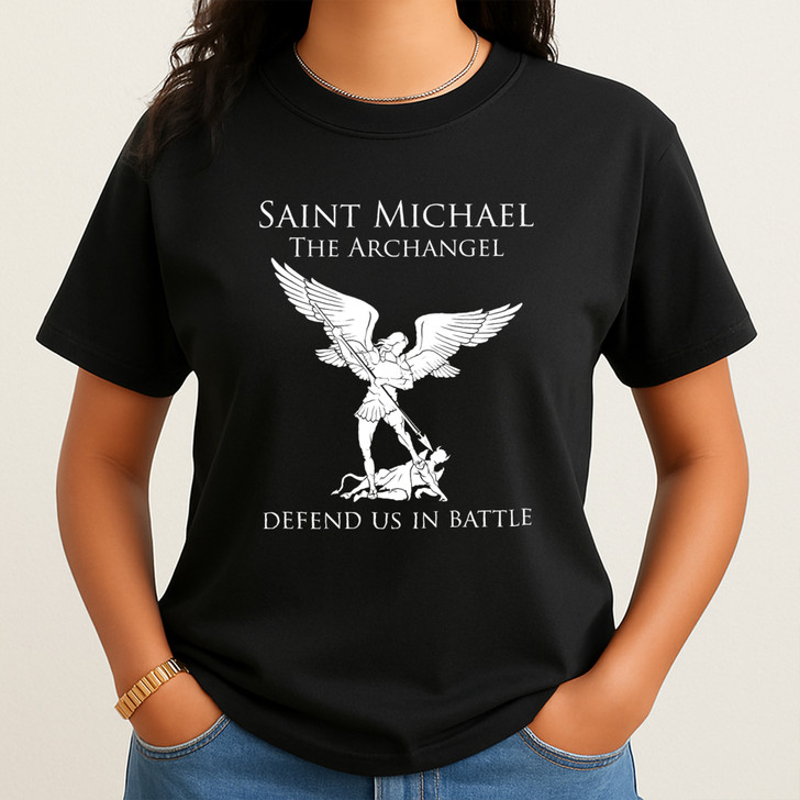 Saint Michael Archangel Shirt Catholic Warrior St Michael Gift T-Shirt S-5XL