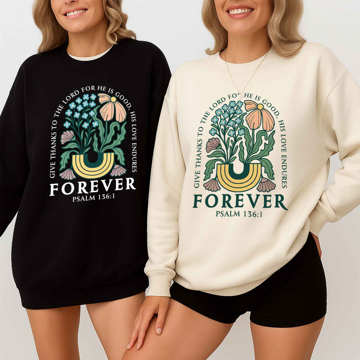 Boho Christian Floral Bible Verse Sweatshirt Adult S-5XL