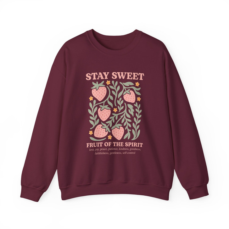 Boho Christian Strawberry Fruits Sweatshirt Adult S-5XL