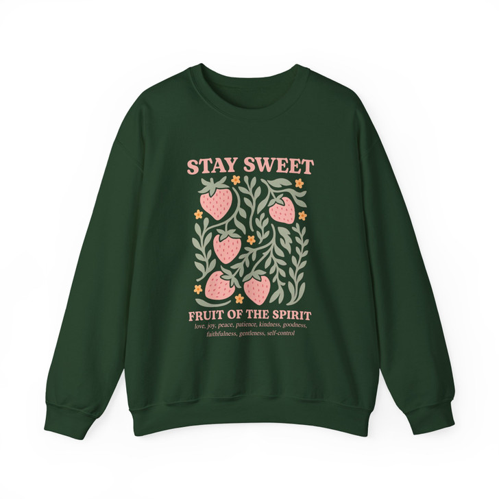 Boho Christian Strawberry Fruits Sweatshirt Adult S-5XL