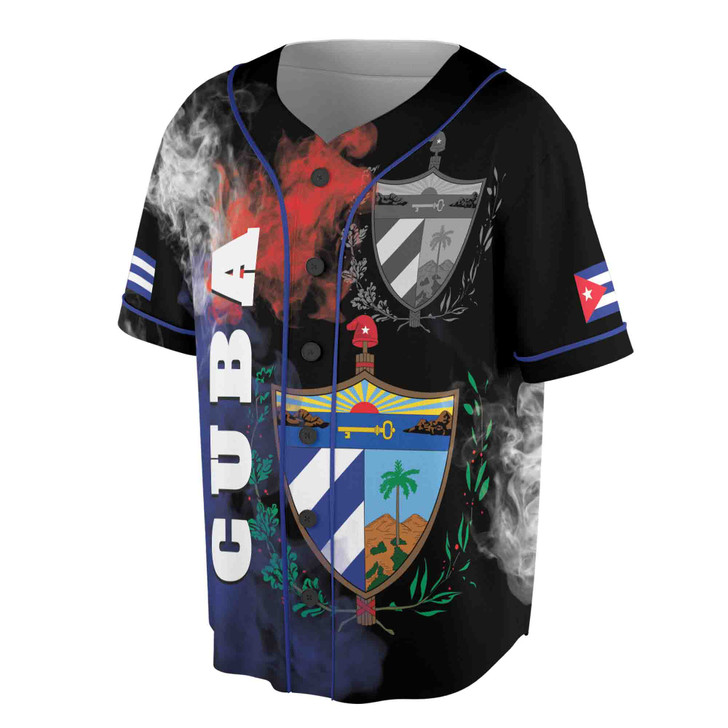 Custom Name Coat Of Arms Of Cuba Patriotic Cuba Flag Baseball Jersey S-5XL