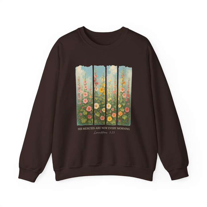 His Mercies Are New Retro Floral Sweatshirt Adult S-5XL
