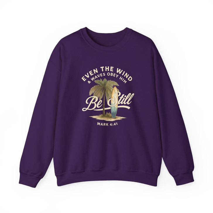 Be Still Ocean Christian Sweatshirt Adult S-5XL
