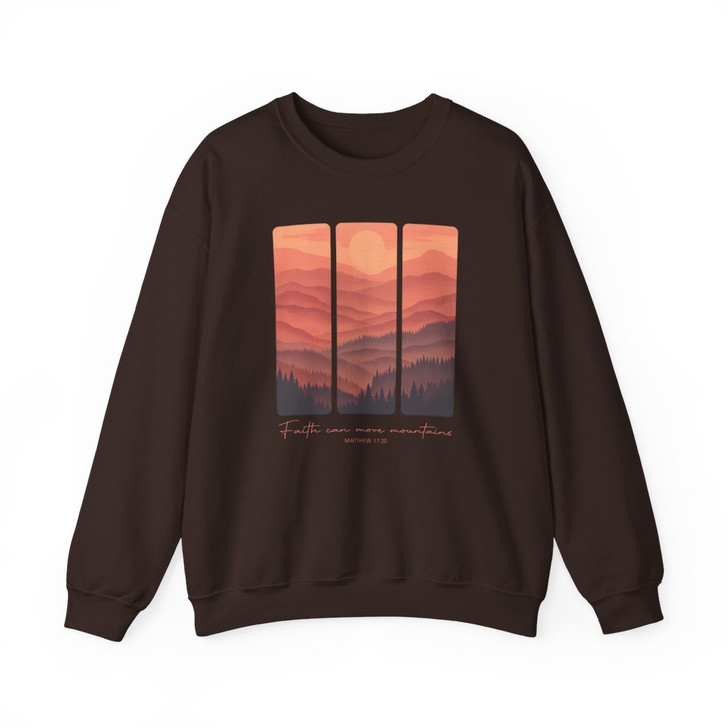 Faith Can Move Mountains Retro Sweatshirt Adult S-5XL